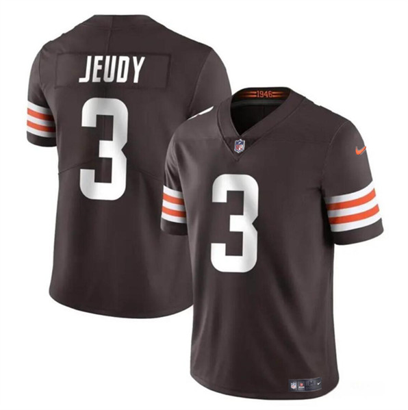 Cleveland Browns #3 Jerry Jeudy Brown Vapor Limited Stitched Jersey