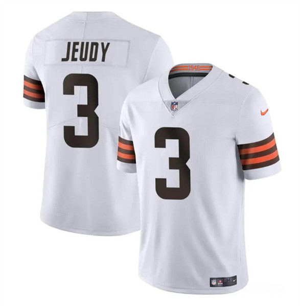 Cleveland Browns #3 Jerry Jeudy White Vapor Limited Stitched Jersey