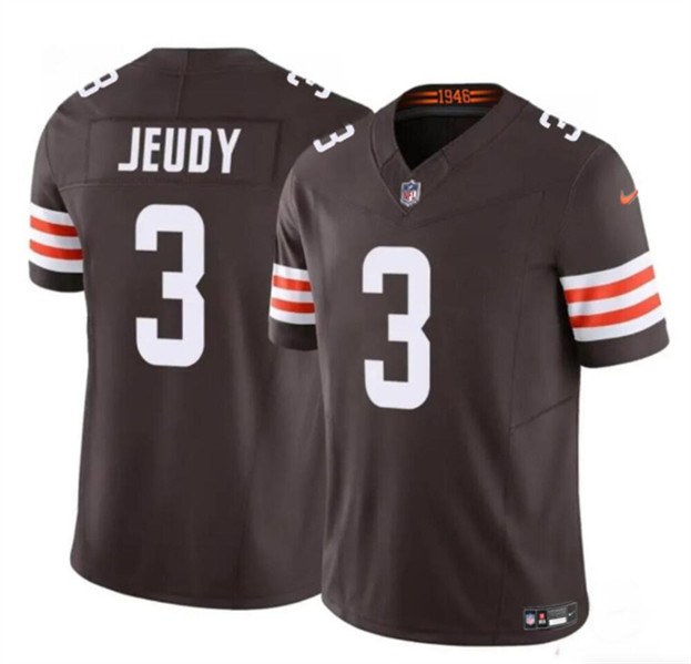 Cleveland Browns #3 Jerry Jeudy Brown 2023 F.U.S.E. Vapor Limited Stitched Jersey