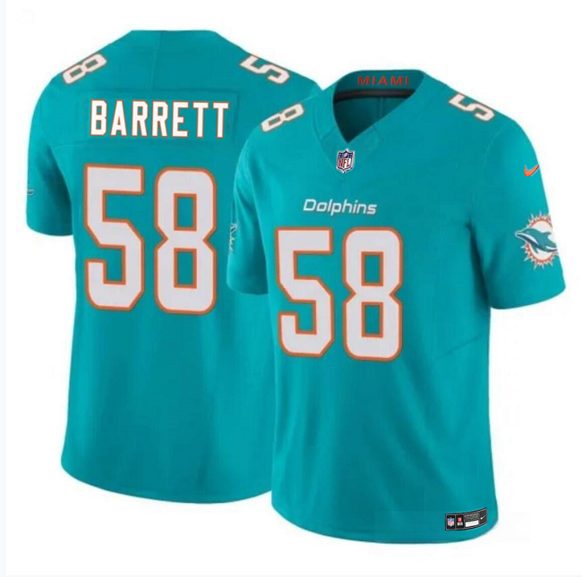 Miami Dolphins #58 Shaquil Barrett Aqua 2023 F.U.S.E Vapor Limited Stitched Jersey