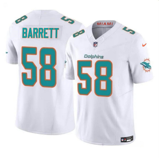 Miami Dolphins #58 Shaquil Barrett White 2023 F.U.S.E Vapor Limited Stitched Jersey