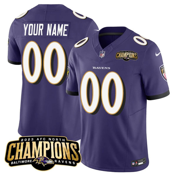 Baltimore Ravens Custom Purple 2023 F.U.S.E. AFC North Champions Vapor Limited Jersey