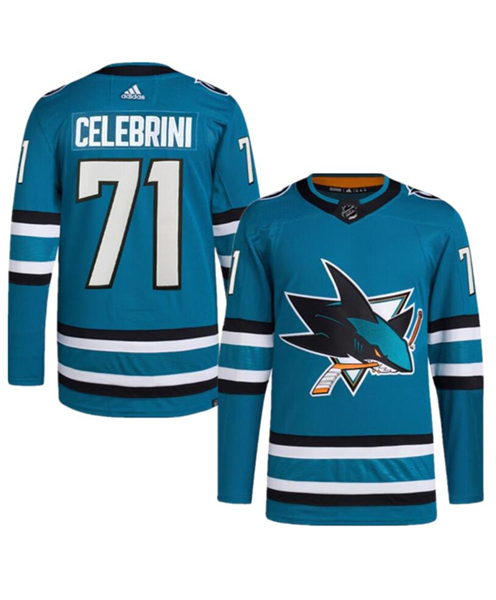 San Jose Sharks #71 Macklin Celebrini Teal 2024 Draft Stitched Jersey
