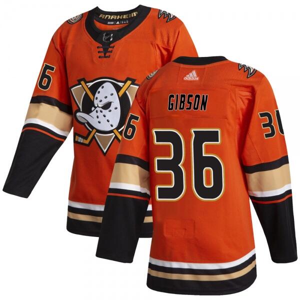 Anaheim Ducks #36 John Gibson Orange Stitched Jersey