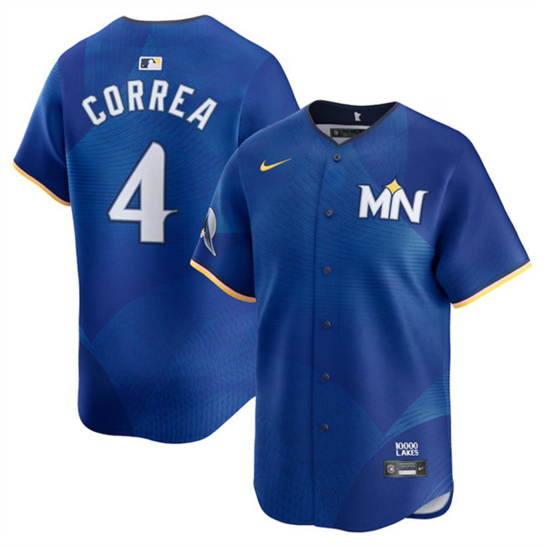 Minnesota Twins #4 Carlos Correa Royal 2024 City Connect Limited Stitched Jersey