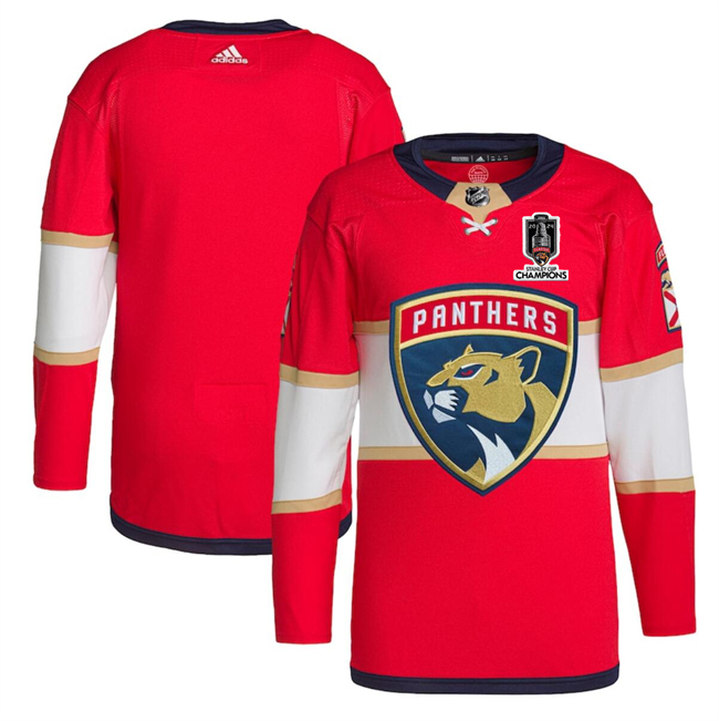 Florida Panthers Blank Red Home 2024 Stanley Cup Champions Stitched Jersey