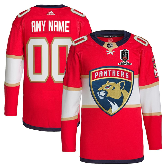 Florida Panthers Activee Player Custom Red Home 2024 Stanley Cup Champions Stitched Jersey