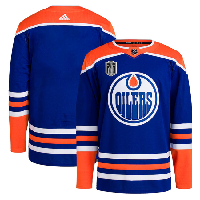 Edmonton Oilers Blank Royal 2024 Stanley Cup Final Patch Stitched Jersey
