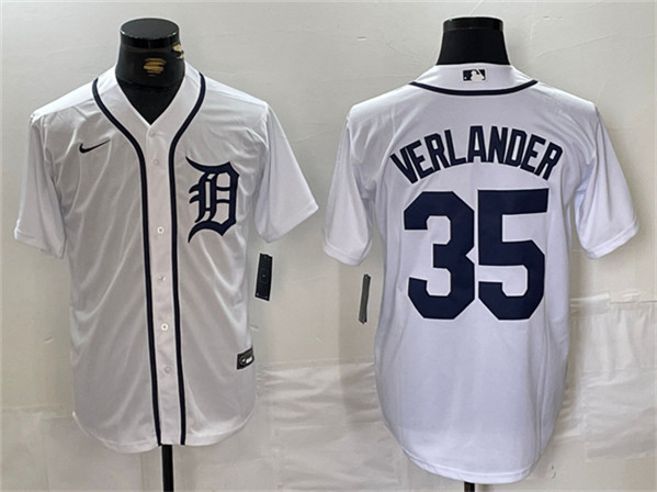 Detroit Tigers #35 Justin Verlander White Cool Base Stitched Jersey