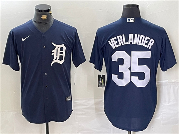 Detroit Tigers #35 Justin Verlander Navy Cool Base Stitched Jersey