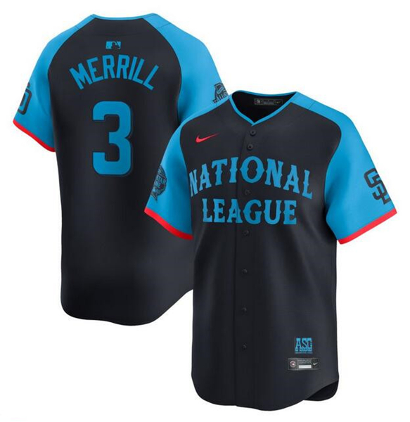 National League #3 Jackson Merrill Navy 2024 All-Star Limited Stitched Jersey