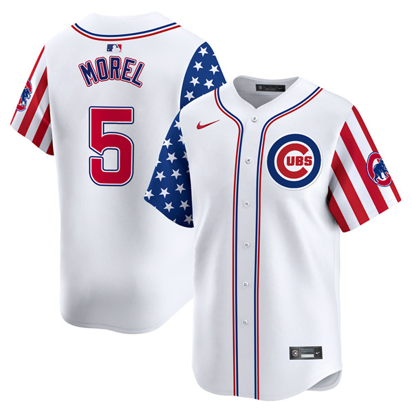 Chicago Cubs #5 Christopher Morel White 2024 Independence Day Vapor Limited Stitched Jersey