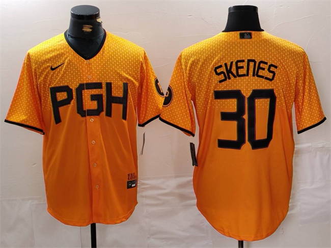 Pittsburgh Pirates #30 Paul Skenes Gold City Connect Stitched Jersey