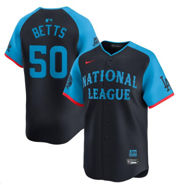 National League #50 Mookie Betts Navy 2024 All-Star Limited Stitched Jersey