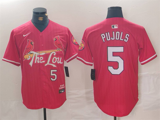 St. Louis Cardinals #5 Albert Pujols Red 2024 City Connect Stitched Jersey