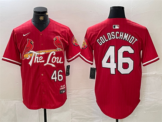 St. Louis Cardinals #46 Paul Goldschmidt Red 2024 City Connect Stitched Jersey