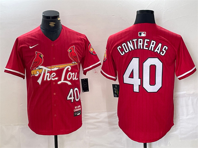 St. Louis Cardinals #40 Willson Contreras Red 2024 City Connect Stitched Jersey