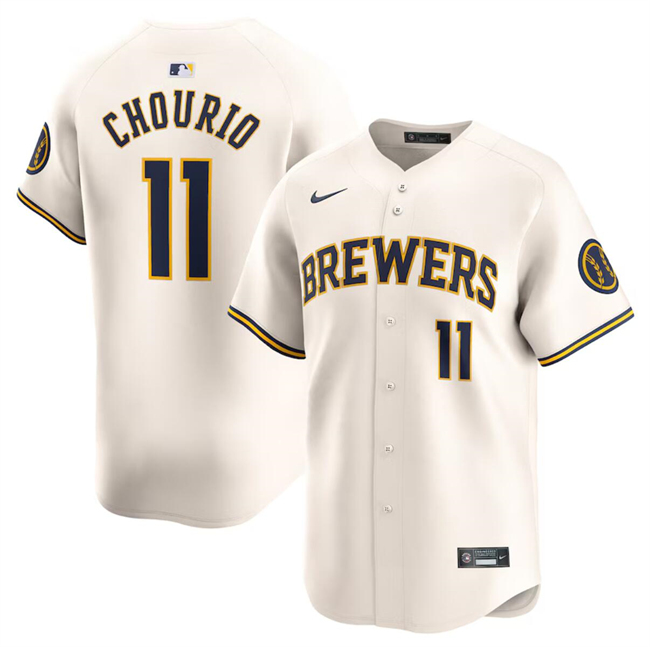 Milwaukee Brewers #11 Jackson Chourio Cream 2024 Home Limited Stitched Jersey