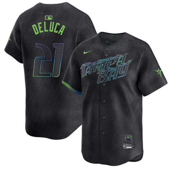 Tampa Bay Rays #21 Jonny DeLuca Charcoal 2024 City Connect Limited Stitched Jersey