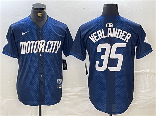 Detroit Tigers #35 Justin Verlander 2024 Navy City Connect Cool Base Limited Stitched Jersey