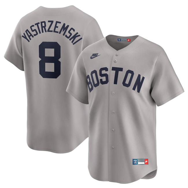 Boston Red Sox #8 Carl Yastrzemski Gray Cooperstown Collection Limited Stitched Jersey