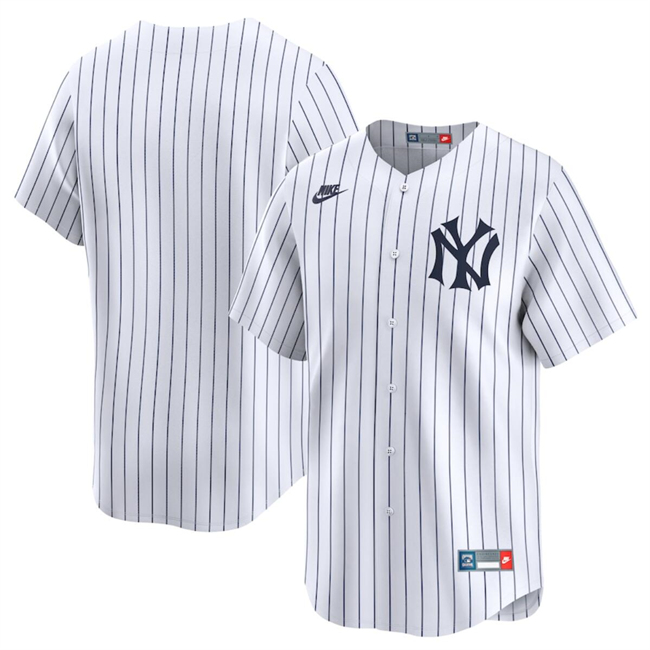 New York Yankees Blank White Cooperstown Collection Limited Stitched Jersey
