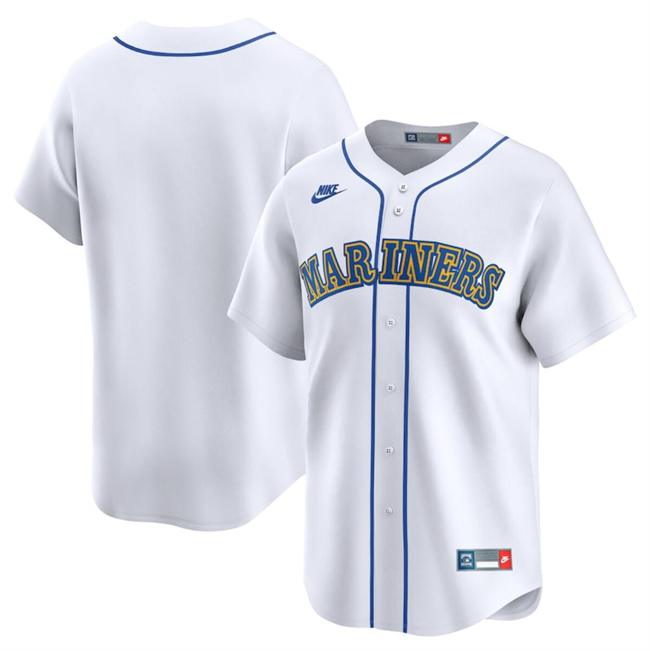 Seattle Mariners Blank White Throwback Cooperstown Limited Stitched Jersey