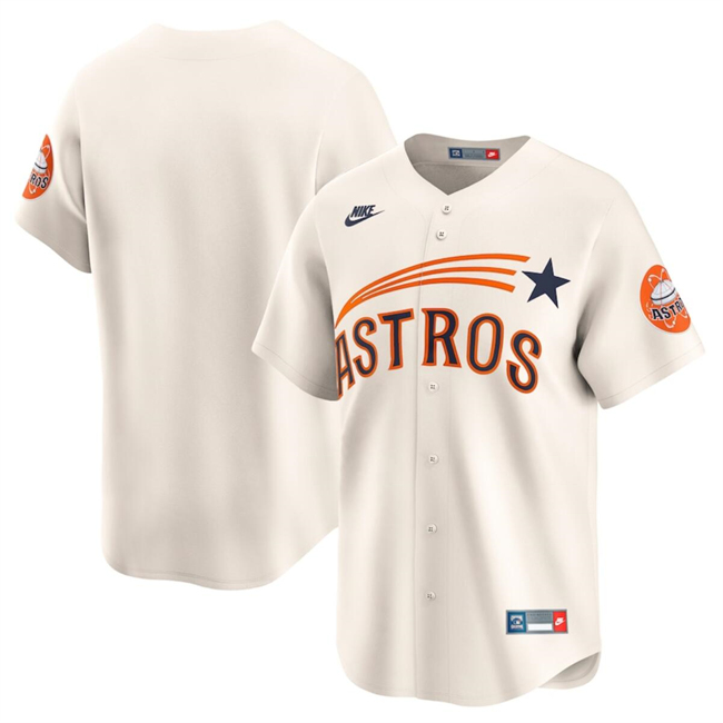 Houston Astros Blank Cream Cooperstown Collection Limited Stitched Jersey