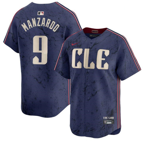 Cleveland Guardians #9 Kyle Manzardo Navy 2024 City Connect Limited Stitched Jersey