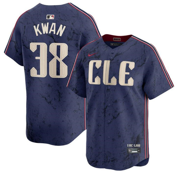 Cleveland Guardians #38 Steven Kwan Navy 2024 City Connect Limited Stitched Jersey