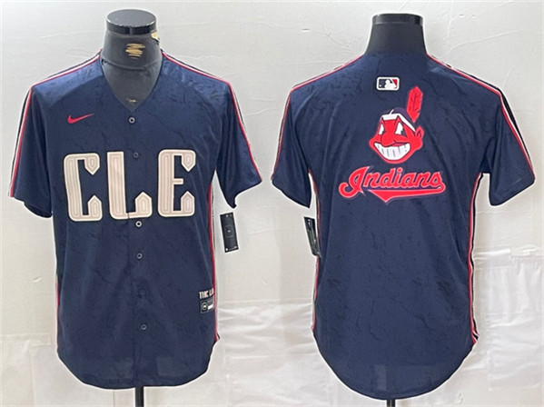 Cleveland Guardians Team Big Logo Navy 2024 City Connect Limited Stitched Jersey