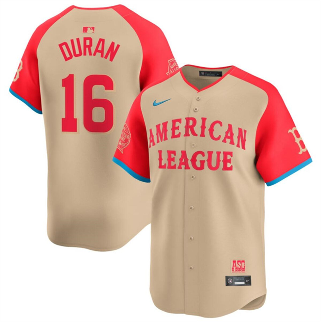 American League #16 Jarren Duran Cream 2024 All-Star Limited Stitched Jersey