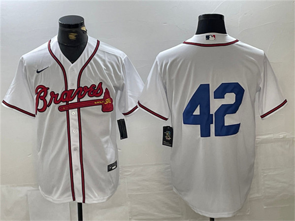 Atlanta Braves #42 Jackie Robinson White Cool Base Stitched Jersey