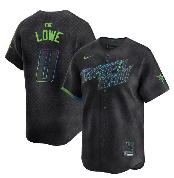 Tampa Bay Rays #8 Brandon Lowe Charcoal 2024 City Connect Limited Stitched Jersey