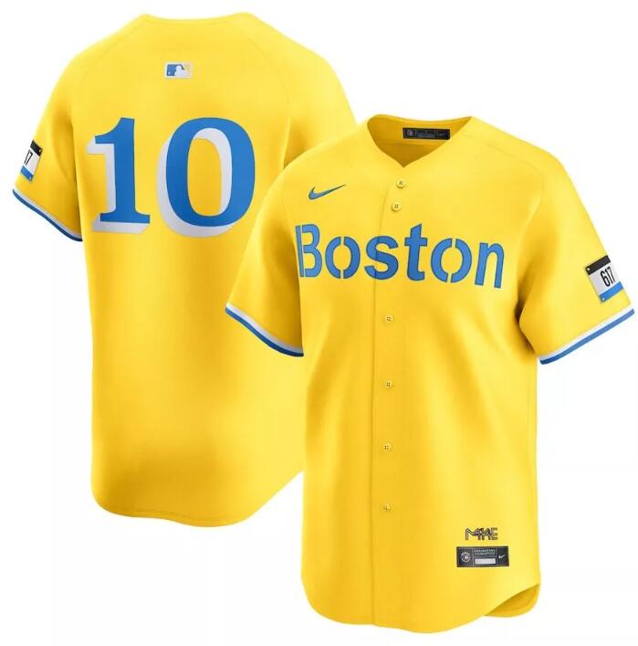 Boston Red Sox #10 Trevor Story Gold City Connect Stitched Jersey