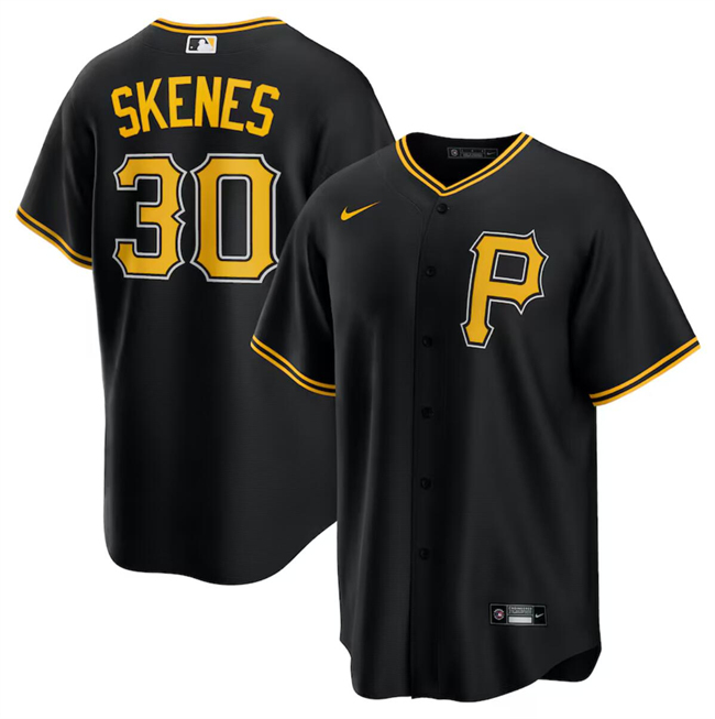 Pittsburgh Pirates #30 Paul Skenes Black Cool Base Stitched Jersey