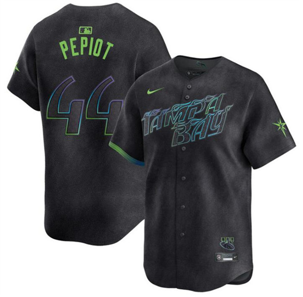 Tampa Bay Rays #44 Ryan Pepiot Charcoal 2024 City Connect Limited Stitched Jersey