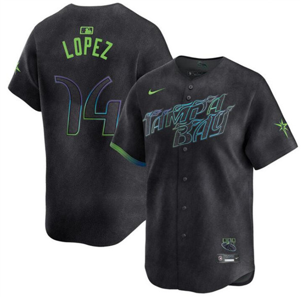Tampa Bay Rays #74 Jacob Lopez Charcoal 2024 City Connect Limited Stitched Jersey