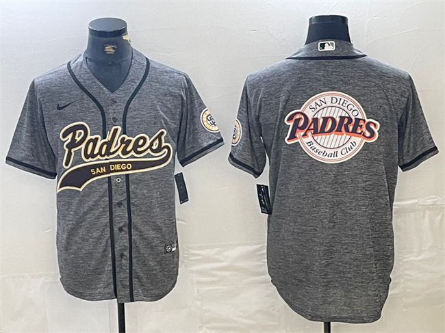 San Diego Padres Gray Team Big Logo Cool Base Stitched Jersey