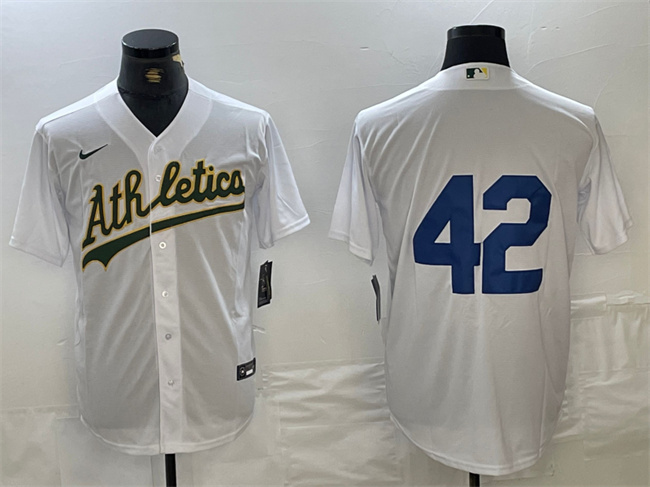 Oakland Athletics #42 Jackie Robinson White Cool Base Stitched Jersey