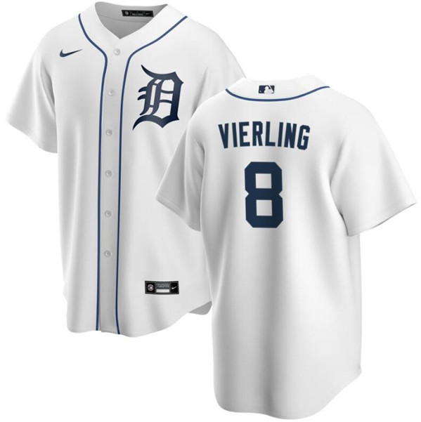 Detroit Tigers #8 Matt Vierling White Cool Base Stitched Jersey