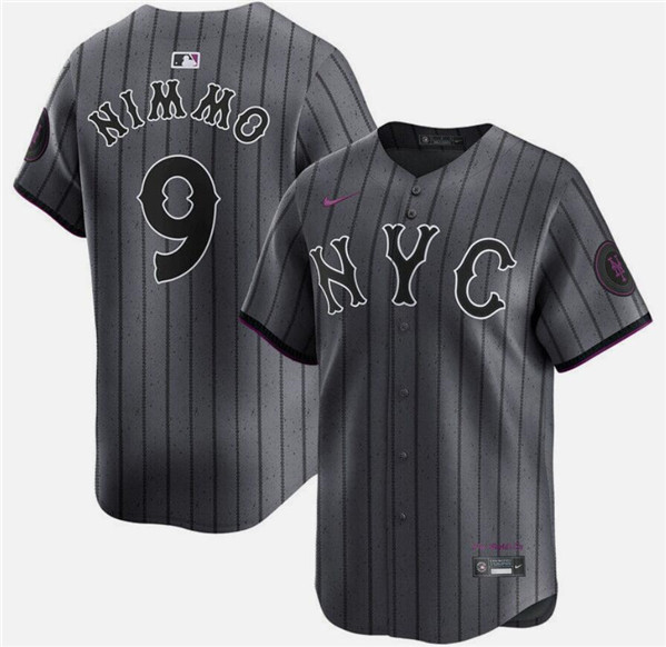 New York Mets #9 Brandon Nimmo Graphite 2024 City Connect Limited Stitched Jersey