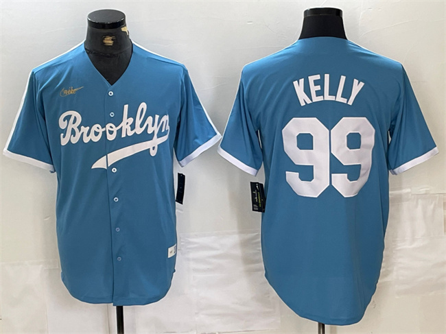 Los Angeles Dodgers #99 Joe Kelly Light Blue Throwback Cool Base Stitched Jersey
