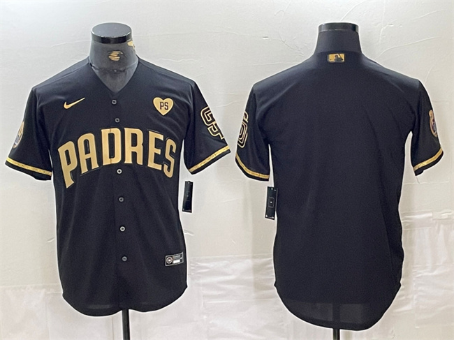 San Diego Padres Blank Black Gold With Patch Cool Base Stitched Jersey