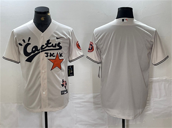 Houston Astros Blank Cream Cactus Jack Vapor Premier Limited Stitched Jersey