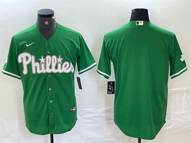 Philadelphia Phillies Blank Green Cool Base Stitched Jersey