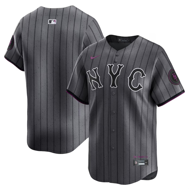 New York Mets Blank Graphite 2024 City Connect Limited Stitched Jersey