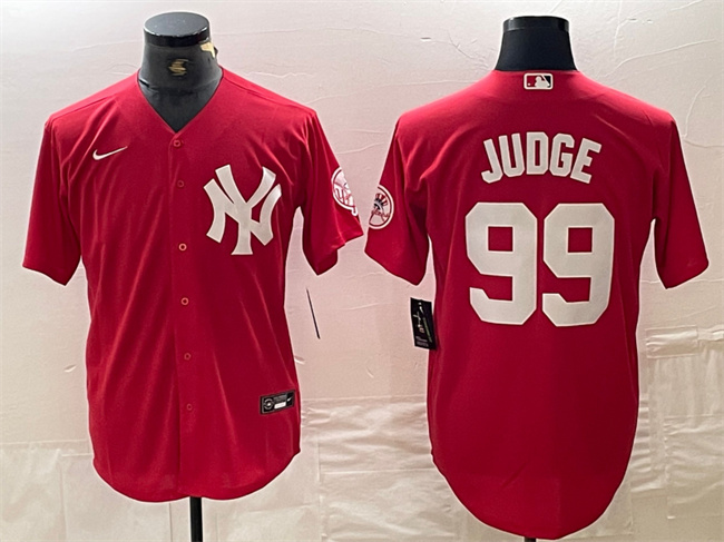 New York Yankees #99 Aaron Judge Red Cool Base Stitched Jersey