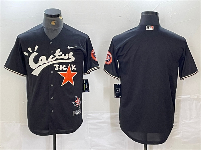 Houston Astros Blank Black Cactus Jack Vapor Premier Limited Stitched Jersey