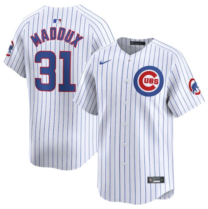 Chicago Cubs #31 Greg Maddux White 2024 Home Limited Stitched Jersey